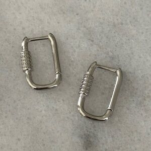 New Stock! Sterling Silver Oval Chunky Hoop Earrings Brand New
